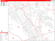San Ramon  Wall Map Red Line Style